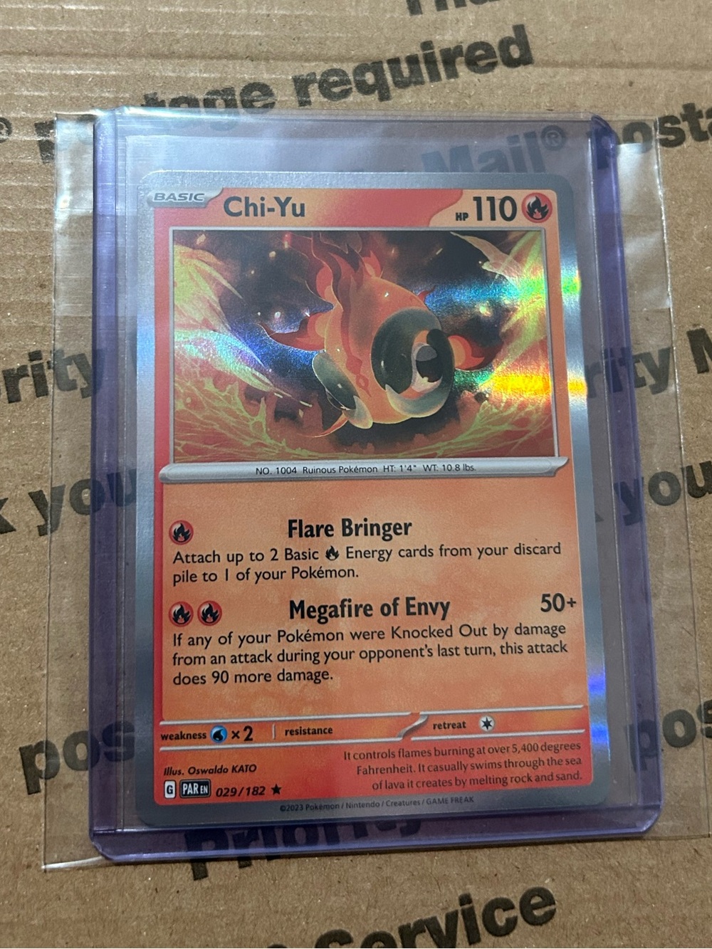 Holo Chi-Yu ‘23 Pokemon TCG Card No. 029/182 ⭐️